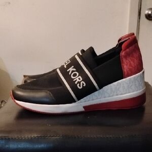 Michael Kors Men's Black and Red Slip-On Sneakers